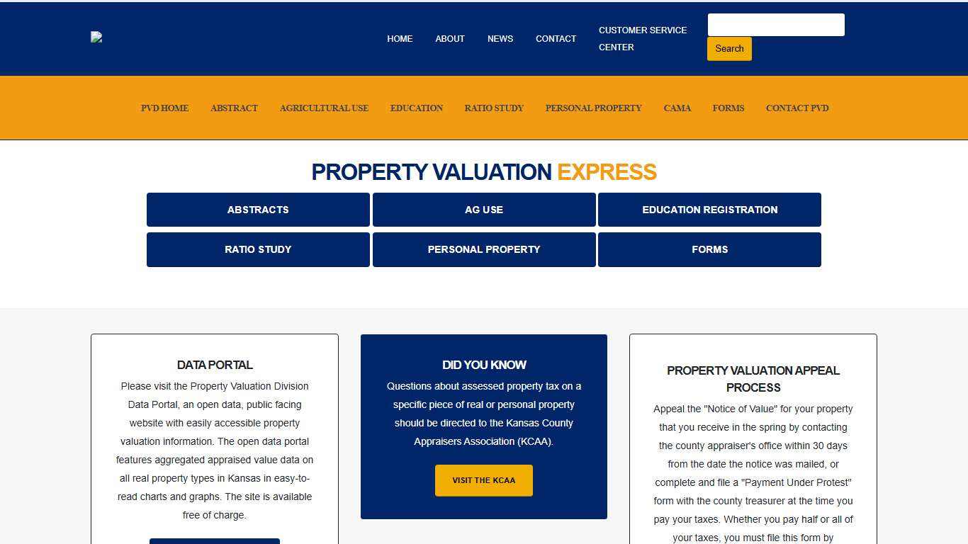 Kansas Department of Revenue Property Valuation Home Page